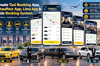 create taxi booking app, chauffeur app, limo app and ride booking system