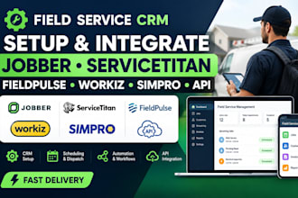 setup field service CRM jobber servicetitan fieldpulse workiz simpro API