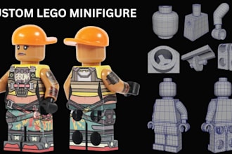 create custom lego minifugre with texture for 3d printing