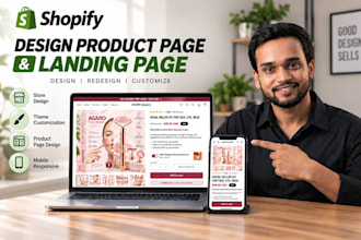 design shopify product page, landing page and one product store