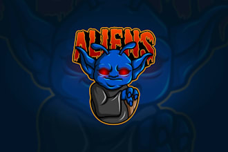 design a creative modern alien character logo