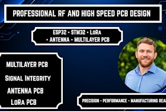 design rf pcb, antenna, esp32,smt32, high speed pcb, multilayer and lora pcb