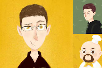 custom anime cartoon avatar, profile picture and character portrait commission