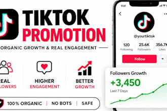 tiktok promotion,tiktok video ads to  500k audience for organic growth