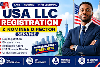 provide USA nominee director and USA llc registration with ein and US address