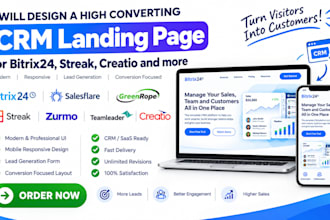 design CRM landing page bixtrix24 salesflare greenrope streak zurmo teamleader