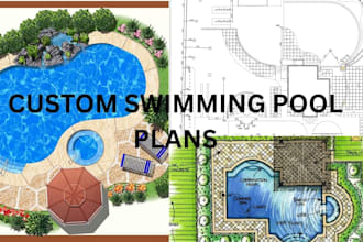 design a swimming pool plan and custom pool layout backyard and site plan