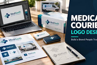 design a professional medical courier logo for your business