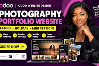 design photography portfolio website family photo session holiday mini odoo site