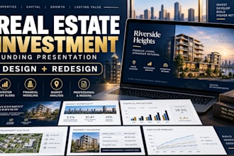 design and redesign real estate investment presentations for funding