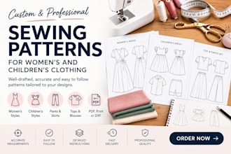 create professional sewing patterns for womens and childrens clothing