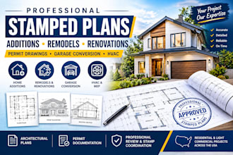 professional stamp architectural plans for home additions, remodels, renovations