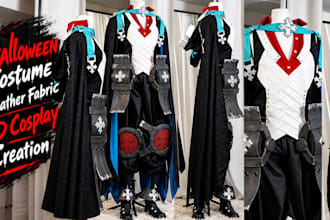 create custom 3d cosplay costumes, halloween masks, leather fabric, and props