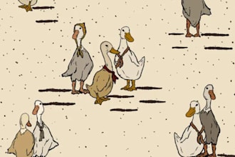 design farmhouse goose DIY eco friendly birds pattern wallpaper for kids room