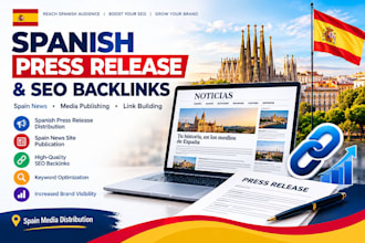 distribute spanish press releases on spain news sites and build backlinks