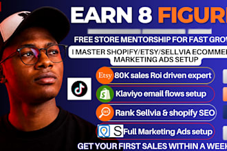 run roi sellvia marketing ecommerce store, shopify sales funnel, klaviyo flows