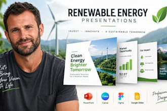 design renewable energy pitch deck, climate tech investor presentation, esg PPT