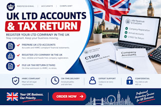 prepare UK ltd accounts register ltd company in uk, UK tax return ct600