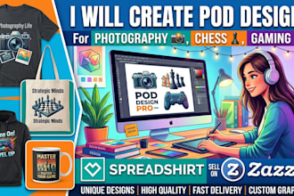 create pod designs for photography chess gaming on spreadshirt zazzle