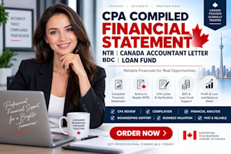 cpa compiled financial statement, ntr, canada accountant letter, bdc, loan fund
