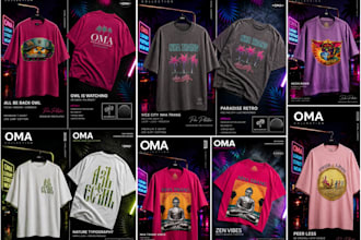 create hand drawn ink illustation for apparel and merchandise