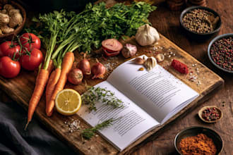 unique cookbook cover, recipe book, book cover design