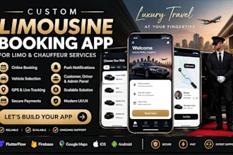 build custom limousine booking app, chauffeur app, luxury ride limo service app