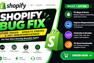 shopify bug fix shopify store issues fix website errors and any irresponsiveness