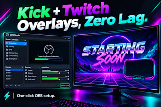 build lag free animated kick and twitch overlays with obs setup