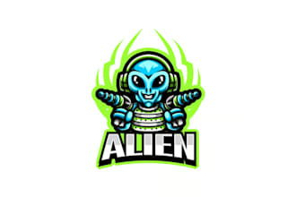design a powerful alien character logo