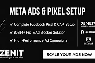 setup facebook pixel, capi and manage meta ads campaigns