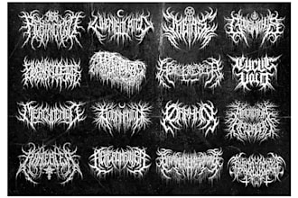 death metal, deathcore, slam, and black metal logo