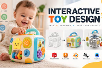 interactive toy design, baby activity toy cad, developmental toy, 3d model