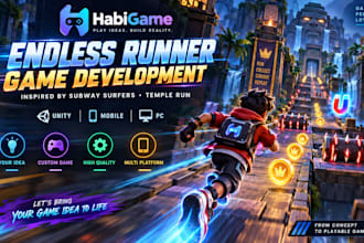 develop an endless runner game like subway surfers or temple run