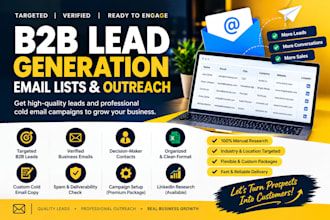 build targeted b2b email lead and set up cold email outreach