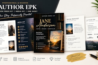 design book launch epk, author podcast kit, media pitch and press kit