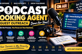 do podcast booking agent and guest outreach for founders, experts and coaches
