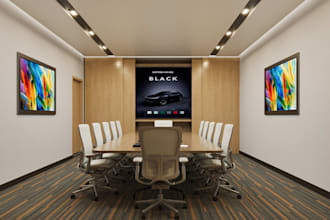 upgrade office interior to 3d boardroom,corporate office layout render,lobby cgi