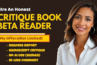 beta read fantasy, self help,romance, mystery novel or manuscript, reader report