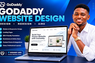 godaddy website design, redesign, godaddy airo