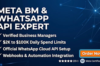 create facebook business manager, verified bm, and whatsapp business api