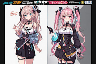 draw anime art and illustration for your vtuber, game, novel