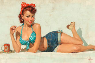 pin up girl and pin up girl illustration