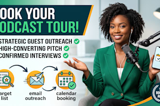 do podcast guest outreach, write pitch, and book podcast interviews for you