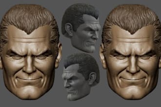 sculpt realistic 3d head bust character model face stl files for 3d printing