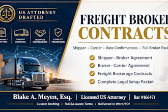 freight forwarding, logistics, broker contract, legal drafting, attorney