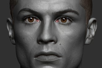sculpt realistic 3d head model zbrush for 3d printing 3d bust modeling