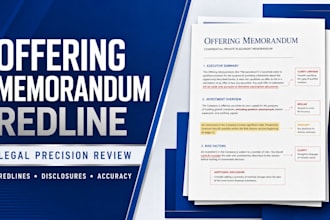 review and redline your offering memorandum for legal precision