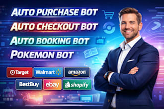 make auto checkout workflow for pokemon center target and walmart purchase bot