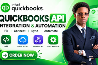fix quickbooks API integration, data sync, webhooks and automation issues